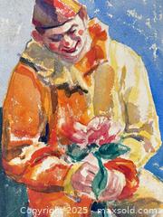 MaxSold Auction:  MID CENTURY CLOWN WATERCOLOUR PAINTING  - Toronto (Ontario, Canada) PARTNER MANAGED Estate Sale Online Auction - Esandar Drive (STORAGE)