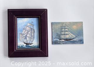 MaxSold Auction: TWO PAINTINGS OF SHIPTwo small paintings of ships, initialed O.R.R - Toronto (Ontario, Canada) PARTNER MANAGED Estate Sale Online Auction - Esandar Drive (STORAGE)