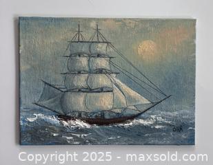 MaxSold Auction: TWO PAINTINGS OF SHIPTwo small paintings of ships, initialed O.R.R - Toronto (Ontario, Canada) PARTNER MANAGED Estate Sale Online Auction - Esandar Drive (STORAGE)