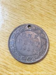 MaxSold Auction: 1903 Canada One Cent Coin Bronze/Copper - Maple Ridge (British Columbia, Canada) PARTNER MANAGED Estate Sale Online Auction - Blanshard Street (STORAGE)