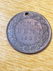 MaxSold Auction: 1903 Canada One Cent Coin Bronze/Copper - Maple Ridge (British Columbia, Canada) PARTNER MANAGED Estate Sale Online Auction - Blanshard Street (STORAGE)