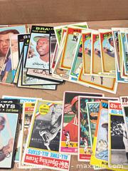 MaxSold Auction: 1960s–1970s Vintage Trading Card Lot, 50–75 Cards inc. Multiple Hank Aaron  - Maple Ridge (British Columbia, Canada) SELLER MANAGED Estate Sale Online Auction - Blanshard Street (STORAGE)