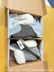 MaxSold Auction: (2 pairs) nuknuuk Ladies Slippers Size 10 Grey w/ White Sheepskin Cuff - Maple Ridge (British Columbia, Canada) SELLER MANAGED Estate Sale Online Auction - Blanshard Street (STORAGE)