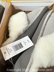 MaxSold Auction: (2 pairs) nuknuuk Ladies Slippers Size 10 Grey w/ White Sheepskin Cuff - Maple Ridge (British Columbia, Canada) SELLER MANAGED Estate Sale Online Auction - Blanshard Street (STORAGE)
