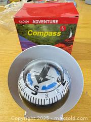 MaxSold Auction: Adventure CLC600 Dashboard/Tabletop Compass, Silver - Maple Ridge (British Columbia, Canada) PARTNER MANAGED Estate Sale Online Auction - Blanshard Street (STORAGE)