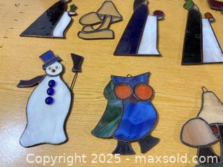 MaxSold Auction: Assorted Stained Glass Santa Clause Suncatchers & Hanging Ornaments — 11 pcs - Maple Ridge (British Columbia, Canada) PARTNER MANAGED Estate Sale Online Auction - Blanshard Street (STORAGE)