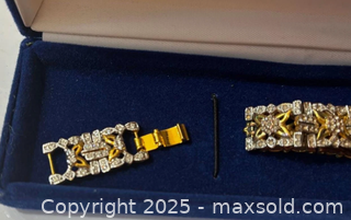 MaxSold Auction: Camrose & Kross Two-Tone Floral Link Bracelet, Approx. 7 in - Maple Ridge (British Columbia, Canada) PARTNER MANAGED Estate Sale Online Auction - Blanshard Street (STORAGE)