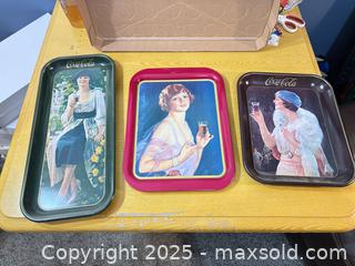 MaxSold Auction: Coca-Cola Metal Serving Trays — Lot of 3 - Maple Ridge (British Columbia, Canada) PARTNER MANAGED Estate Sale Online Auction - Blanshard Street (STORAGE)
