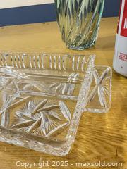 MaxSold Auction: Cut Glass Divided Serving Tray with Starburst Pattern - Maple Ridge (British Columbia, Canada) PARTNER MANAGED Estate Sale Online Auction - Blanshard Street (STORAGE)