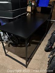 MaxSold Auction: Desk with Attached Shelving/Hutch, Black Matte Wood-Grain Top - Maple Ridge (British Columbia, Canada) PARTNER MANAGED Estate Sale Online Auction - Blanshard Street (STORAGE)