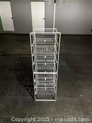MaxSold Auction: Freestanding White Wire Basket Storage Rack, 8 Baskets - Maple Ridge (British Columbia, Canada) PARTNER MANAGED Estate Sale Online Auction - Blanshard Street (STORAGE)
