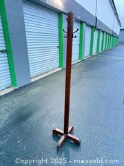 MaxSold Auction: Freestanding Wood Hall Tree Coat & Hat Rack, ~60–70 in - Maple Ridge (British Columbia, Canada) PARTNER MANAGED Estate Sale Online Auction - Blanshard Street (STORAGE)