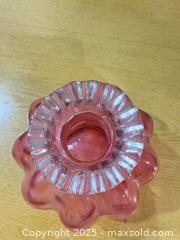 MaxSold Auction: Handblown Ribbed Glass Vase with Crimped Collar, Mid-Century Style - Maple Ridge (British Columbia, Canada) PARTNER MANAGED Estate Sale Online Auction - Blanshard Street (STORAGE)