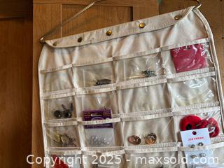 MaxSold Auction: Hanging Jewelry Organizer with Clear Vinyl Pockets - Maple Ridge (British Columbia, Canada) PARTNER MANAGED Estate Sale Online Auction - Blanshard Street (STORAGE)
