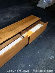 MaxSold Auction: Honey Oak Two-Tier Low Media Console / TV Stand - Maple Ridge (British Columbia, Canada) PARTNER MANAGED Estate Sale Online Auction - Blanshard Street (STORAGE)