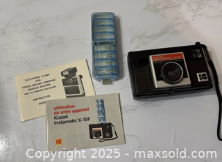 MaxSold Auction: Kodak Instamatic X-15F 126 Cartridge Camera w/ FlipFlash II - Maple Ridge (British Columbia, Canada) SELLER MANAGED Estate Sale Online Auction - Blanshard Street (STORAGE)