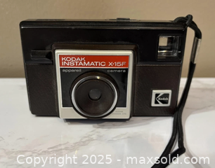 MaxSold Auction: Kodak Instamatic X-15F 126 Cartridge Camera w/ FlipFlash II - Maple Ridge (British Columbia, Canada) SELLER MANAGED Estate Sale Online Auction - Blanshard Street (STORAGE)