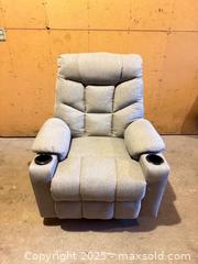 MaxSold Auction: Light Gray Woven Fabric Power Lift Recliner — Electric Corded - Maple Ridge (British Columbia, Canada) PARTNER MANAGED Estate Sale Online Auction - Blanshard Street (STORAGE)