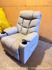 MaxSold Auction: Light Gray Woven Fabric Power Lift Recliner — Electric Corded - Maple Ridge (British Columbia, Canada) PARTNER MANAGED Estate Sale Online Auction - Blanshard Street (STORAGE)