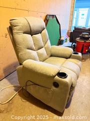 MaxSold Auction: Light Gray Woven Fabric Power Lift Recliner — Electric Corded - Maple Ridge (British Columbia, Canada) PARTNER MANAGED Estate Sale Online Auction - Blanshard Street (STORAGE)