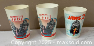 MaxSold Auction: Lot of 3 Promotional Souvenir Plastic Cups Jaws 2 and Star wars  - Maple Ridge (British Columbia, Canada) PARTNER MANAGED Estate Sale Online Auction - Blanshard Street (STORAGE)