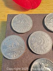 MaxSold Auction: Lot of 6 Silver Canadian 5-Cent Coins (Multiple Dates) - Maple Ridge (British Columbia, Canada) PARTNER MANAGED Estate Sale Online Auction - Blanshard Street (STORAGE)
