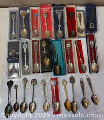 MaxSold Auction: Lot of Approximately 26 Vintage Souvenir/Collector Spoons - Maple Ridge (British Columbia, Canada) PARTNER MANAGED Estate Sale Online Auction - Blanshard Street (STORAGE)