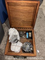 MaxSold Auction: Lot of Optical/Microscope Parts in Wooden Storage Box - Maple Ridge (British Columbia, Canada) PARTNER MANAGED Estate Sale Online Auction - Blanshard Street (STORAGE)