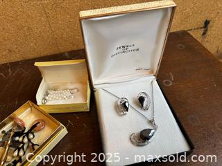 MaxSold Auction: Lot of Vintage Mid-20th Century Costume Jewelry with Woven Box - Maple Ridge (British Columbia, Canada) PARTNER MANAGED Estate Sale Online Auction - Blanshard Street (STORAGE)