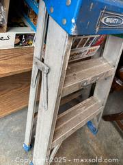 MaxSold Auction: Mighty-Lite 3-Step Aluminum Step Stool (Werner Label Visible) - Maple Ridge (British Columbia, Canada) PARTNER MANAGED Estate Sale Online Auction - Blanshard Street (STORAGE)