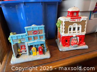 MaxSold Auction: Miniature Decorative Village Buildings, Lot of 2 - Maple Ridge (British Columbia, Canada) PARTNER MANAGED Estate Sale Online Auction - Blanshard Street (STORAGE)