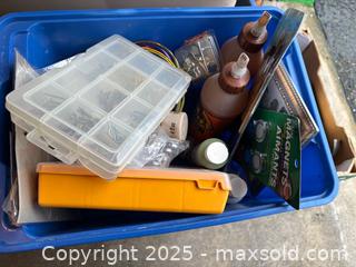 MaxSold Auction: Mixed Craft Supplies Lot with Blue Storage Tote - Maple Ridge (British Columbia, Canada) PARTNER MANAGED Estate Sale Online Auction - Blanshard Street (STORAGE)