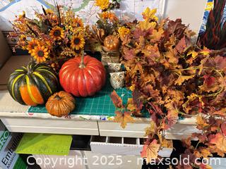 MaxSold Auction: Mixed Fall Autumn Home Decor Lot - Pumpkins, Garland, Owls - Maple Ridge (British Columbia, Canada) PARTNER MANAGED Estate Sale Online Auction - Blanshard Street (STORAGE)