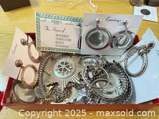 MaxSold Auction: Mixed Lot Silver-Tone Costume Jewelry — Necklaces, Bracelets, Earrings - Maple Ridge (British Columbia, Canada) PARTNER MANAGED Estate Sale Online Auction - Blanshard Street (STORAGE)