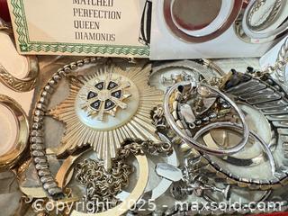 MaxSold Auction: Mixed Lot Silver-Tone Costume Jewelry — Necklaces, Bracelets, Earrings - Maple Ridge (British Columbia, Canada) PARTNER MANAGED Estate Sale Online Auction - Blanshard Street (STORAGE)