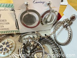MaxSold Auction: Mixed Lot Silver-Tone Costume Jewelry — Necklaces, Bracelets, Earrings - Maple Ridge (British Columbia, Canada) PARTNER MANAGED Estate Sale Online Auction - Blanshard Street (STORAGE)