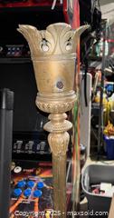 MaxSold Auction: Neoclassical Brass Torchiere Floor Lamp, Floral/Leaf Motif, 50–62 in - Maple Ridge (British Columbia, Canada) PARTNER MANAGED Estate Sale Online Auction - Blanshard Street (STORAGE)