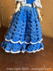 MaxSold Auction: Porcelain Collectible Display Doll with Crocheted Dress, 11–13 in - Maple Ridge (British Columbia, Canada) PARTNER MANAGED Estate Sale Online Auction - Blanshard Street (STORAGE)
