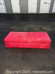 MaxSold Auction: Red Compact Sleeper Ottoman / Pull-Out Sofa Bed - Maple Ridge (British Columbia, Canada) PARTNER MANAGED Estate Sale Online Auction - Blanshard Street (STORAGE)