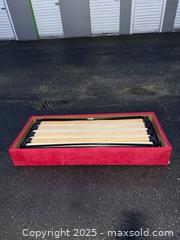 MaxSold Auction: Red Compact Sleeper Ottoman / Pull-Out Sofa Bed - Maple Ridge (British Columbia, Canada) PARTNER MANAGED Estate Sale Online Auction - Blanshard Street (STORAGE)