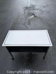 MaxSold Auction: Rolling Utility Table / Small Cart - 36" x 18" x 29" White Top - Maple Ridge (British Columbia, Canada) PARTNER MANAGED Estate Sale Online Auction - Blanshard Street (STORAGE)