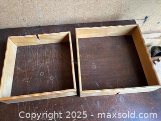 MaxSold Auction: Set of 2 MCM Blonde Wood Knick Knack Shelves Stamped Made in Japan - Maple Ridge (British Columbia, Canada) PARTNER MANAGED Estate Sale Online Auction - Blanshard Street (STORAGE)
