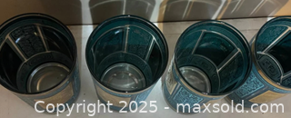 MaxSold Auction: Set of 4 Vintage Mid-Century Teal & Gold Highball Glasses - Maple Ridge (British Columbia, Canada) PARTNER MANAGED Estate Sale Online Auction - Blanshard Street (STORAGE)