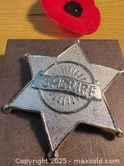 MaxSold Auction: Sheriff Star Badge Pin Brooch, Silver-Tone, Made in England - Maple Ridge (British Columbia, Canada) PARTNER MANAGED Estate Sale Online Auction - Blanshard Street (STORAGE)