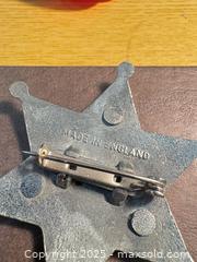 MaxSold Auction: Sheriff Star Badge Pin Brooch, Silver-Tone, Made in England - Maple Ridge (British Columbia, Canada) PARTNER MANAGED Estate Sale Online Auction - Blanshard Street (STORAGE)