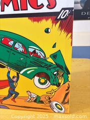 MaxSold Auction: Stretched Canvas Wall Art — Action Comics No. 1 Cover (Superman 1st Appearance) - Maple Ridge (British Columbia, Canada) PARTNER MANAGED Estate Sale Online Auction - Blanshard Street (STORAGE)