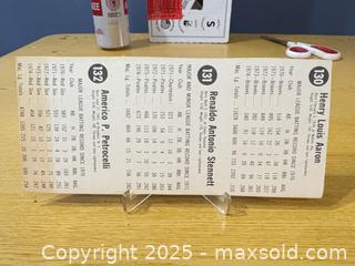 MaxSold Auction: Vintage Topps Baseball Hank Aaron uncut panel Cards Lot of 3, 1974 (Likely) - Maple Ridge (British Columbia, Canada) PARTNER MANAGED Estate Sale Online Auction - Blanshard Street (STORAGE)