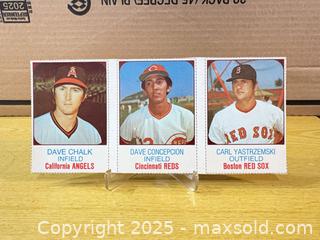 MaxSold Auction: Vintage Uncut Card Strip (3 Cards) — Likely Topps, 1974 Era - Maple Ridge (British Columbia, Canada) PARTNER MANAGED Estate Sale Online Auction - Blanshard Street (STORAGE)