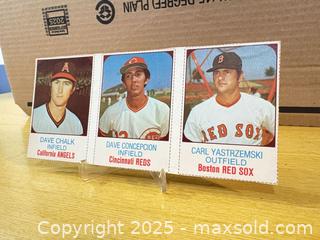 MaxSold Auction: Vintage Uncut Card Strip (3 Cards) — Likely Topps, 1974 Era - Maple Ridge (British Columbia, Canada) PARTNER MANAGED Estate Sale Online Auction - Blanshard Street (STORAGE)