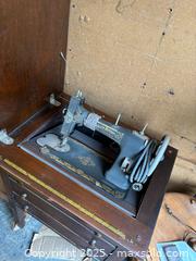 MaxSold Auction: White Rotary Treadle Cabinet Sewing Machine (Tabletop Cabinet) - Maple Ridge (British Columbia, Canada) PARTNER MANAGED Estate Sale Online Auction - Blanshard Street (STORAGE)